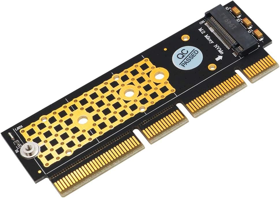 M.2 NGFF NVMe SSD to PCIE 3.0 X16/X8/X4 Adapter with heatsink for 1U/2U Server and Low Profile PC