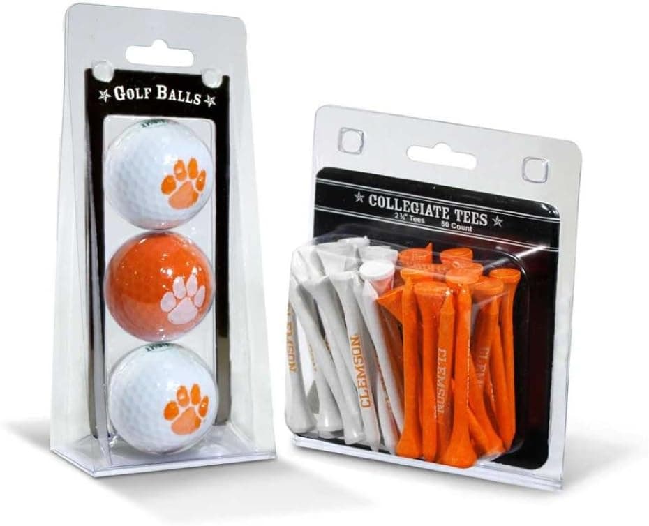 Team Golf NCAA Logo Imprinted Golf Balls (3 Count) & 2-3/4" Regulation Golf Tees (50 Count), Multi Colored