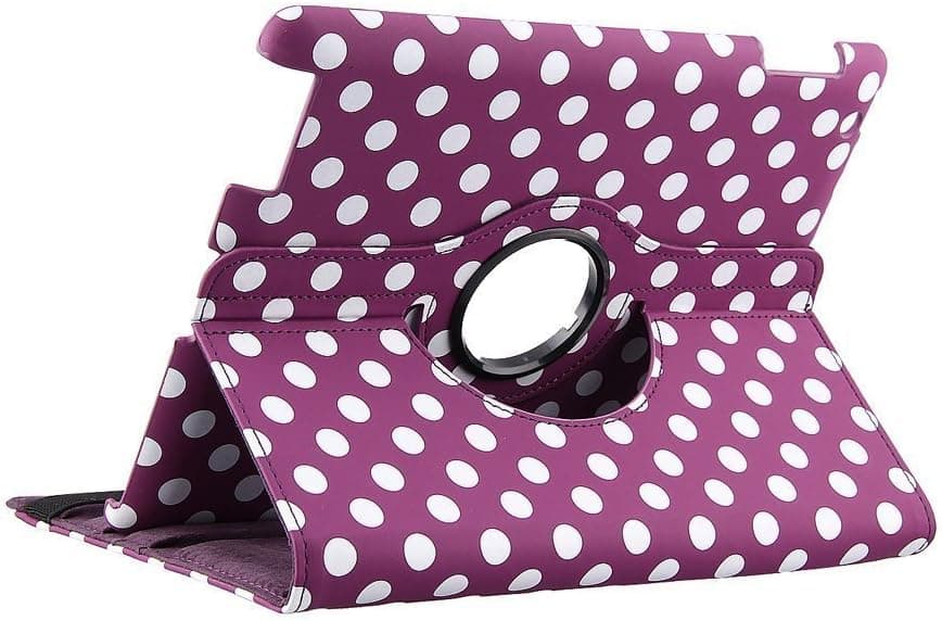 Purple Polka Dots Design 360 Degree Rotating PU leather Folio Stand Case Cover for Nook HD+ 9 inches Barnes & Noble e-book Reader Tablet (Multi Angle- Vertical / Horizontal)