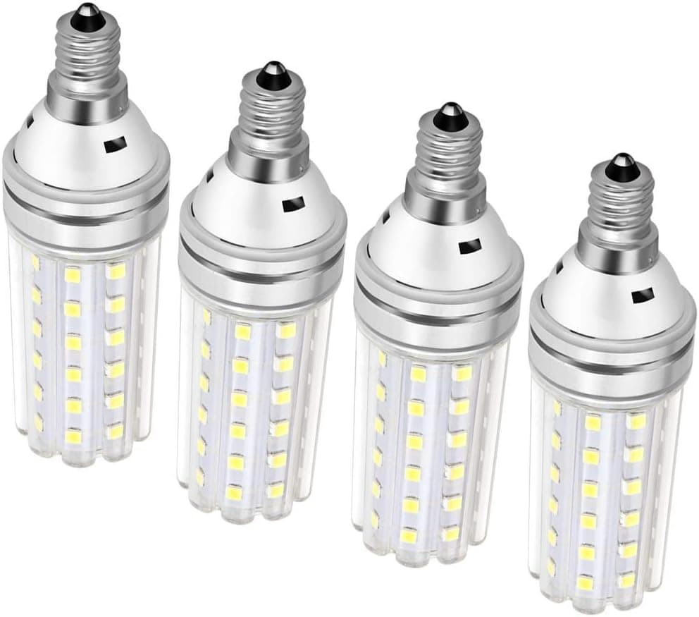 E12 Led Bulb 150 Watt Equivalent, 15W Led Candelabra Watt Light Bulbs 1500Lm Daylight White 6000k Led Chandelier Bulbs, Decorative Candle Base Non-Dimmable 4 Packs (Daylight White)