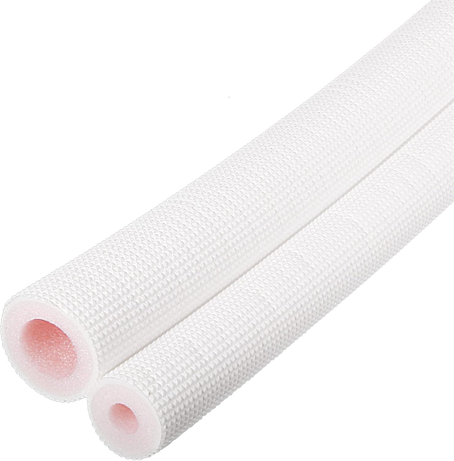 MECCANIXITY Foam Tubing 23/64"(9mm) 3/4"(19mm) ID 23mm 33mm OD 2m Length Tube Covers for HVAC Copper Split Line Pipe Insulation, White