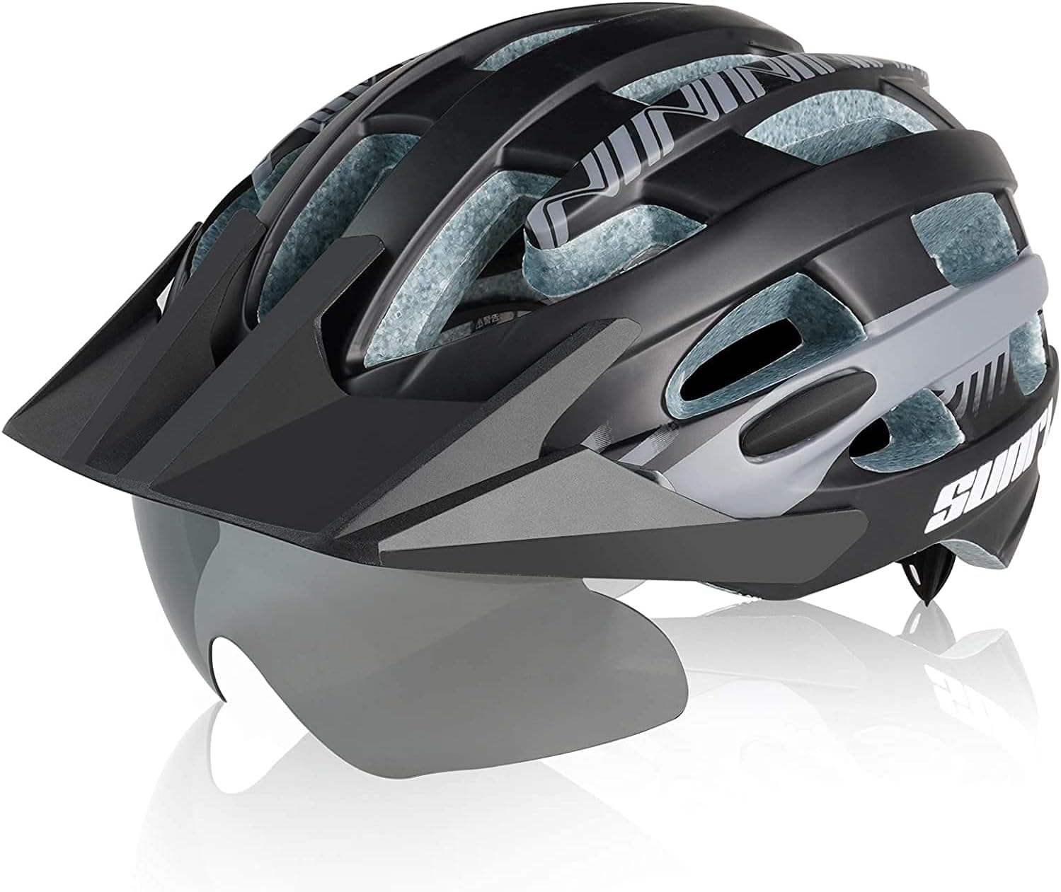 SUNRIMOON Bicycle Helmet for Men & Women, Adult Commuter Bike Helmet with Detachable Visor and Magnetic Goggles, Size (22-24 inches) Adjustable Cycling Helmet for Street/Urban/Mountain Biking