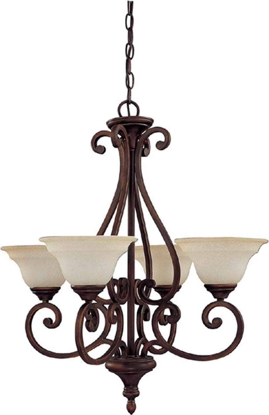 Capital Lighting 3074BB-292 Chandelier with Mist Scavo Glass Shades, Burnished Bronze Finish