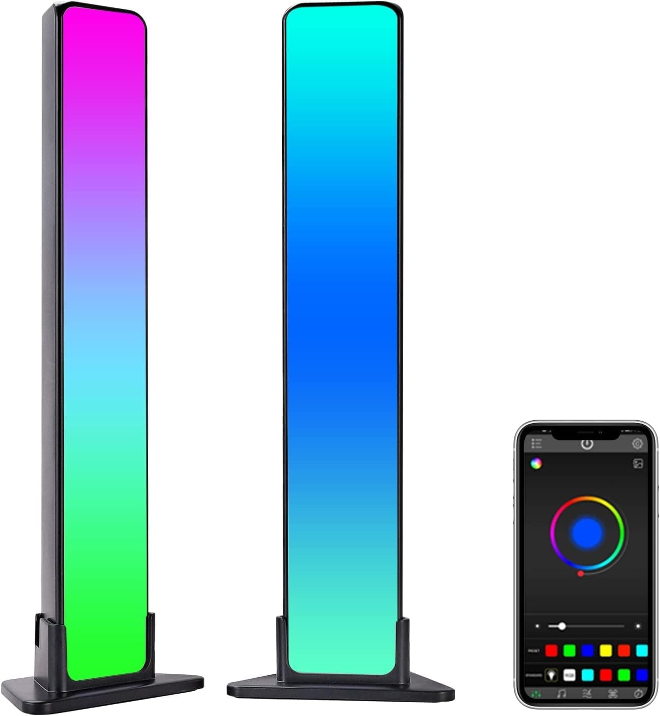Smart Led Light Bars, RGB Light Bar with App Control, Bluetooth Music Sync Kit Compatible with Alexa & Google Assistant,TV Ambient Lighting, Colorful PC Movies Play Gaming Room Decor, Mood Lighting