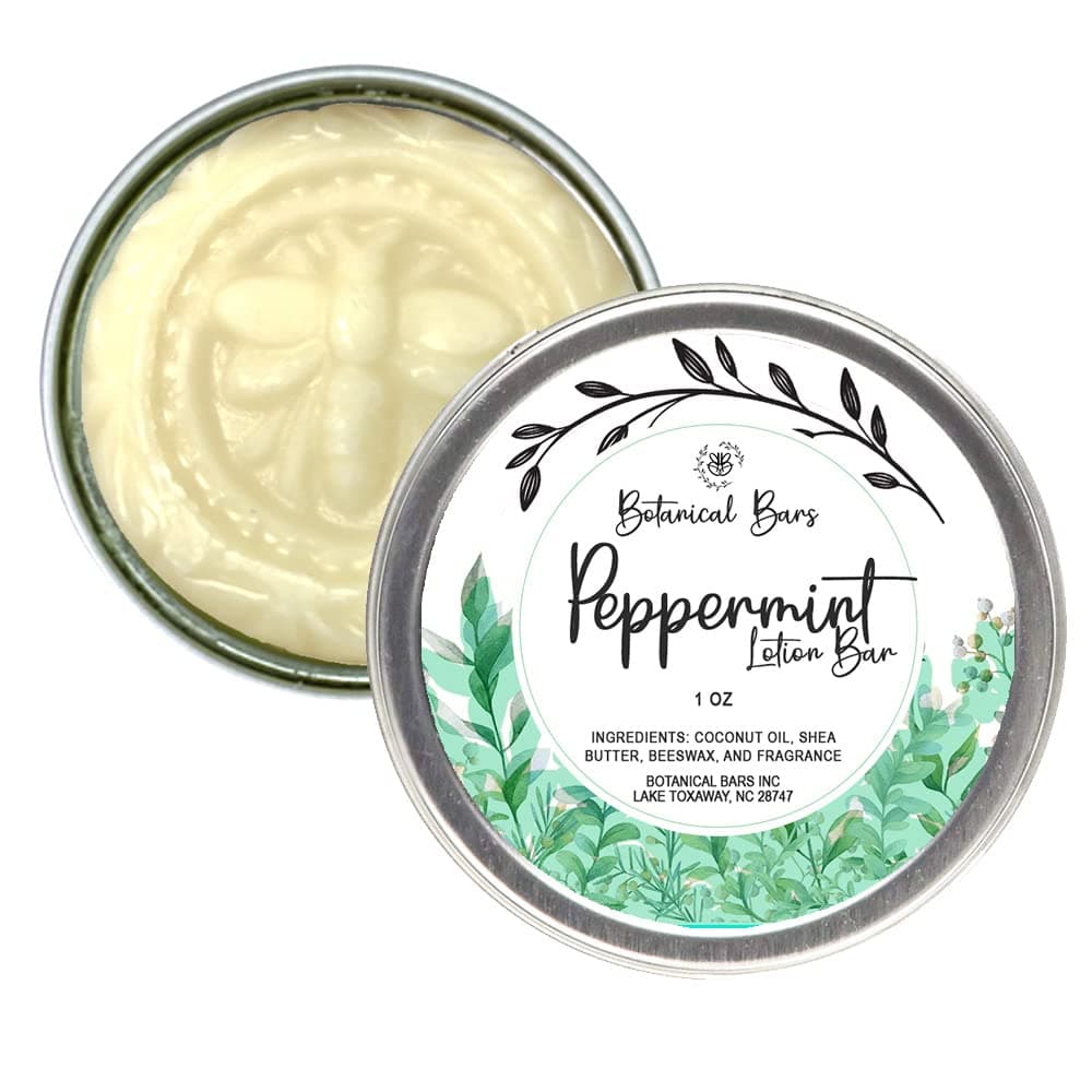 Botanical Bars 1oz Peppermint Lotion Bar All Natural Lotion in Tin