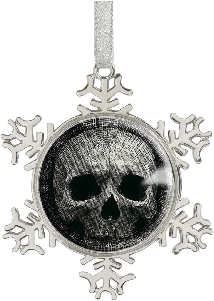 XUTAI Snowflakes Ornaments Christmas Tree Ornaments Home Decoration Glass Image Dome (Skull -B)