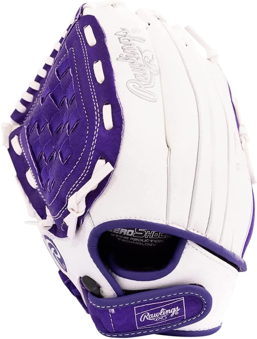 Rawlings Girls 11.5 inch Softball/Baseball Glove for Lefties - Glove Fits on Right Hand for Those Who Throw with Their Left Hand - Pitcher/Infield Glove - Left Hand Throw