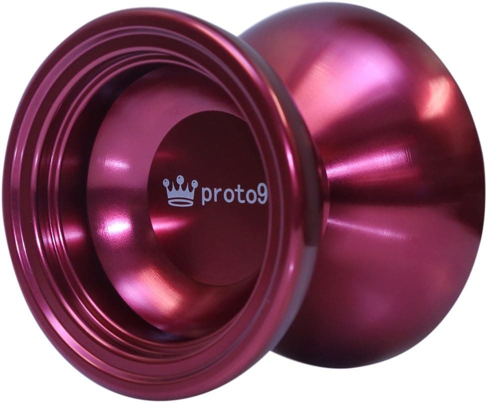 Yoyo King Proto9 Red Professional Metal Yo-yo with Narrow Responsive and Wide Nonresponsive C Bearing and Extra Yoyo String