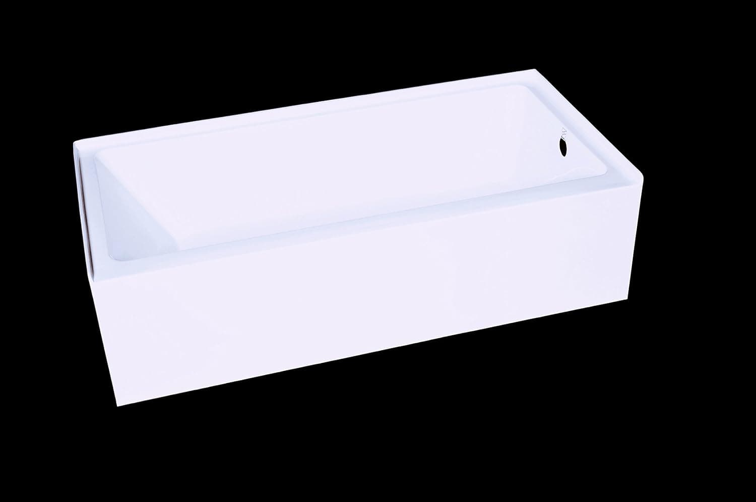 BrakTub High Gloss Acrylic Surface Bath Tub with Overflow Holes (Left Hand, White)
