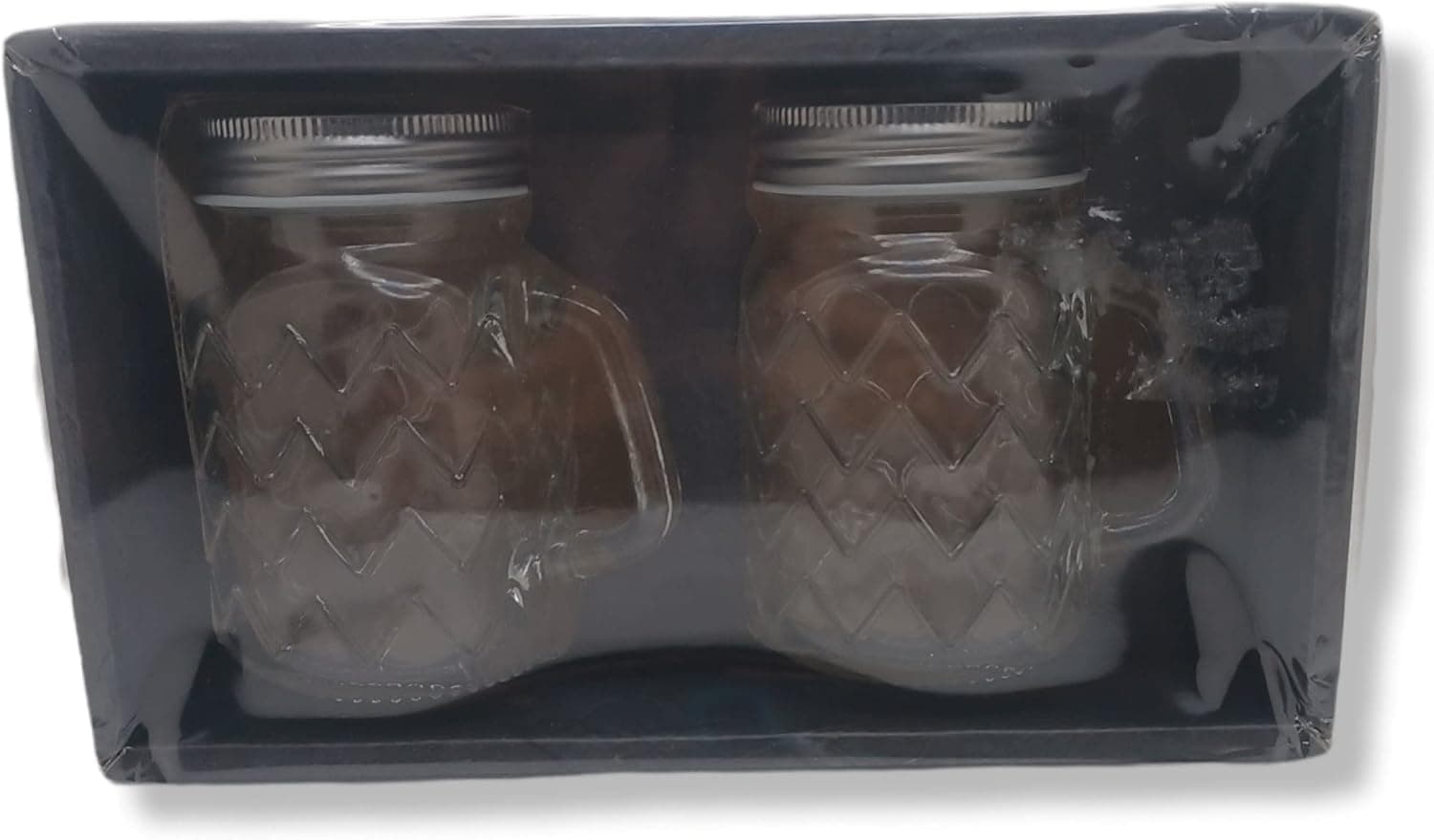 Mason Craft Zig Zag Clear Glass Salt & Pepper Shakers