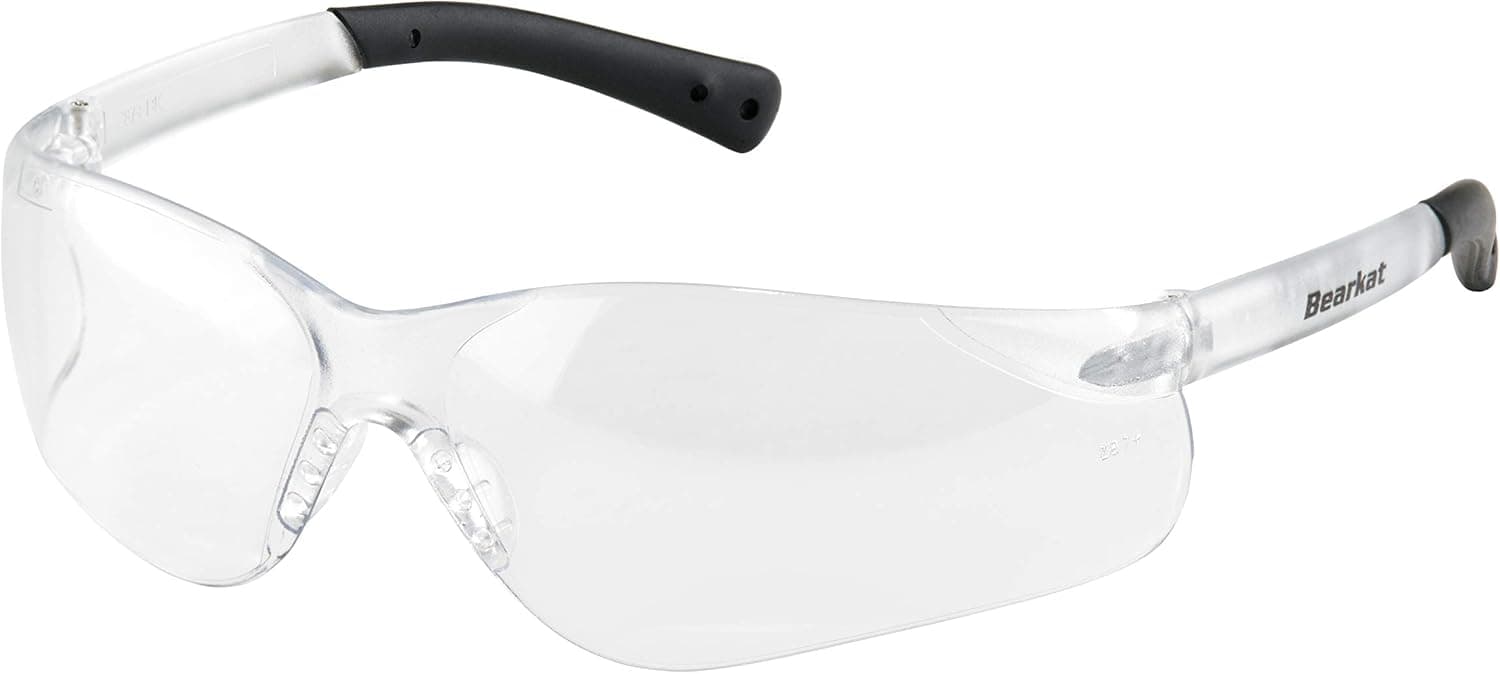 Crews BK310AF BearKat 3 Polycarbonate Clear Anti-Fog Lens Safety Glasses with Non-Slip Hybrid Black Temple Sleeve