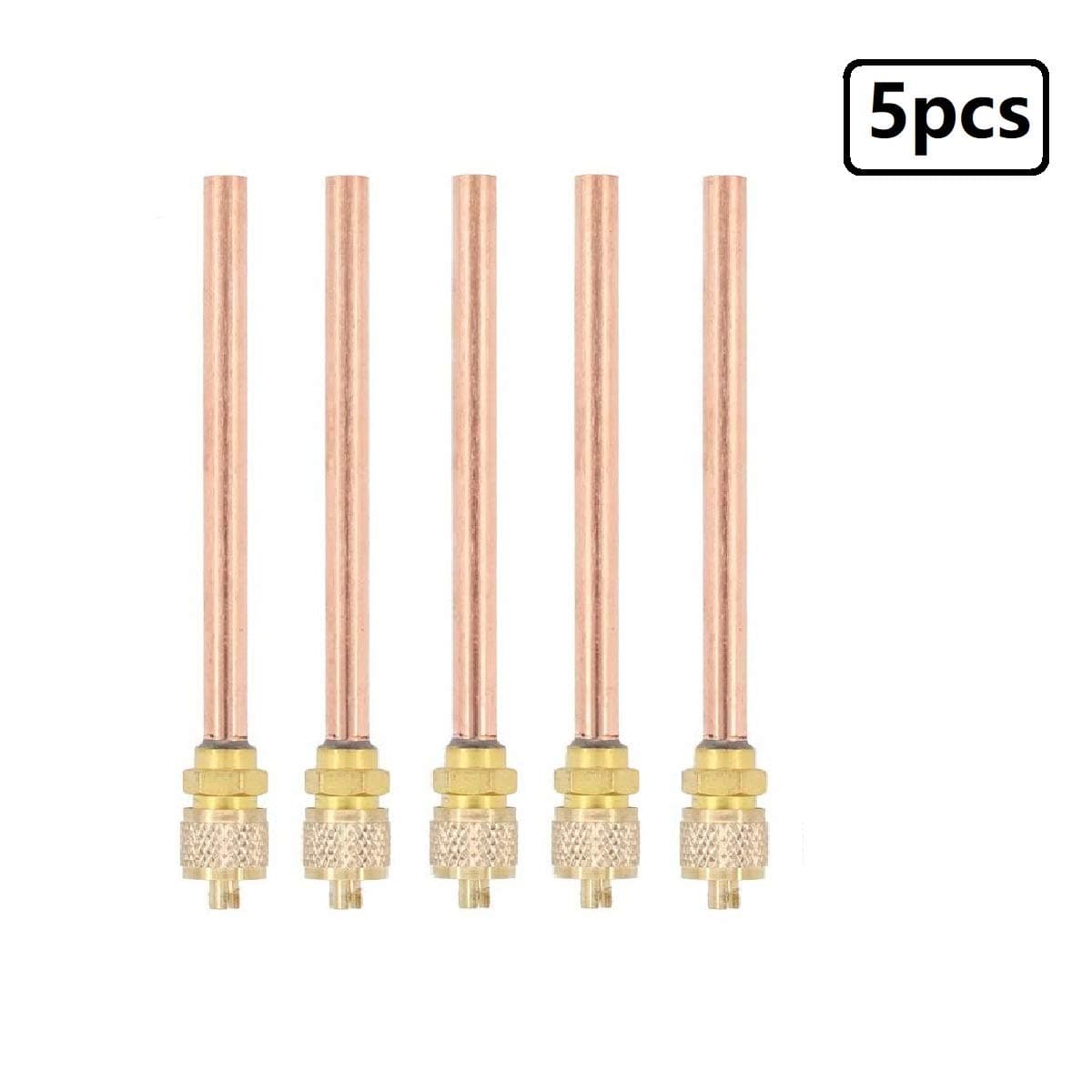 Boltigen Heavy Duty Service Access Valve Lot of 10pcs Valve 1/4" SAE1/4 OD Stem Core Cap AC Refrigeration Kits Air Conditioner Refrigeration 2.95" Length (5pcs 2.95‘’ Length)