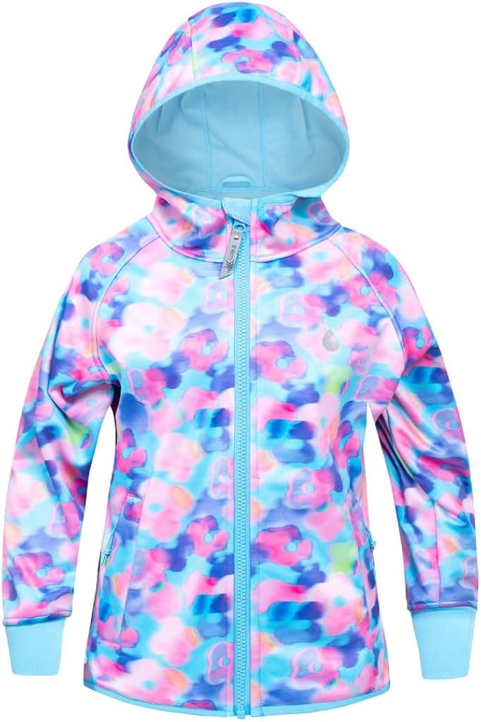 Therm Girls Rain Jacket, Ultra-Soft Kids Raincoat - Waterproof Fleece Lined Coat