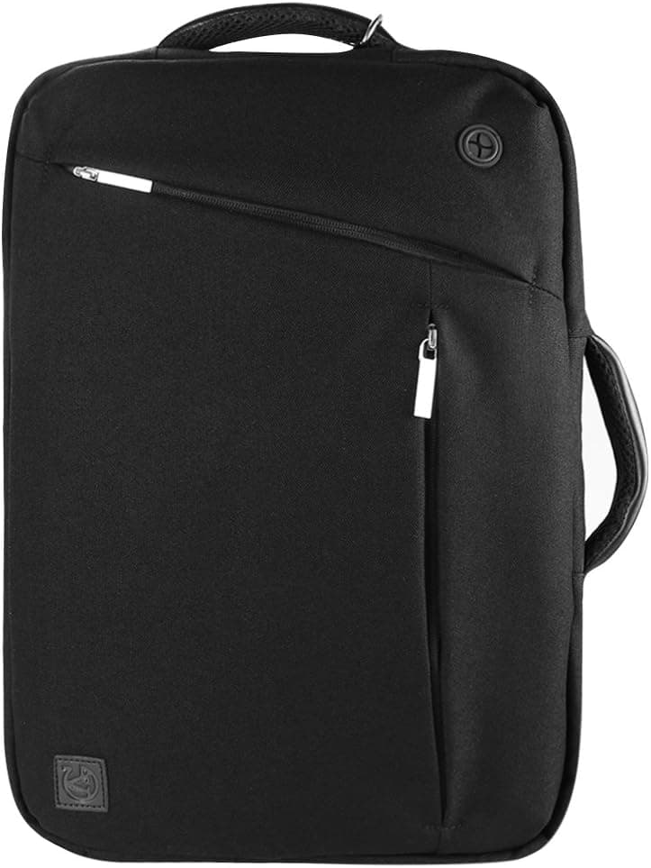 Horizontal Messenger Backpack Briefcase, 4 in 1 Multipurpose Laptop Carrying Bag for iPad Pro 12.9, Samsung Galaxy TabPro S 12 Inch, The New MacBook 12 inch, MacBook Air Pro 11.6 inch,Black
