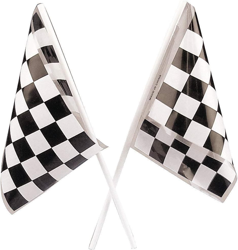 PLASTIC RACING FLAGS (6DZ) - Party Decor - 72 Pieces