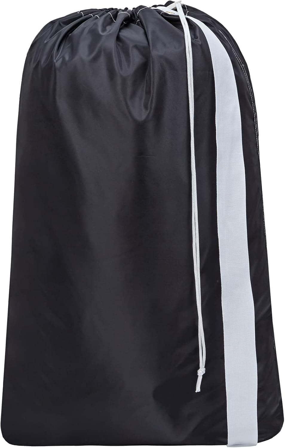 HOMEST XL Nylon Laundry Bag with Strap, Large Dirty Clothes Organizer, Easy Fit a Laundry Hamper or Basket, Can Carry Up to 4 Loads of Laundry, Black