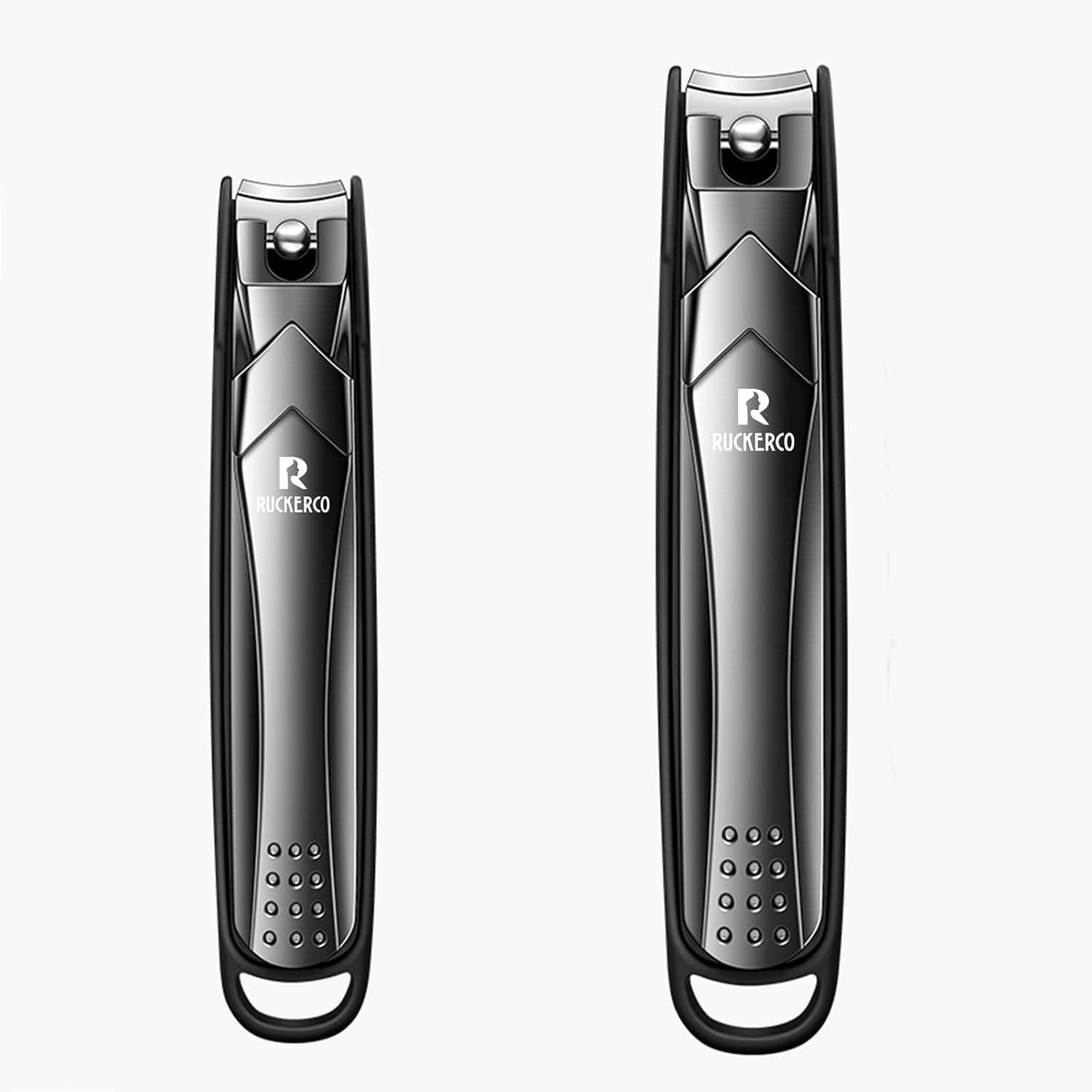 Nail Clippers Set 2 Pcs Zinc Alloy Large Fingernail Clippers Anti-Splash Nail Cutter&Suitable for Thick Nails Toenail Clippers The Best Gift Nail Clipper for Men and Women