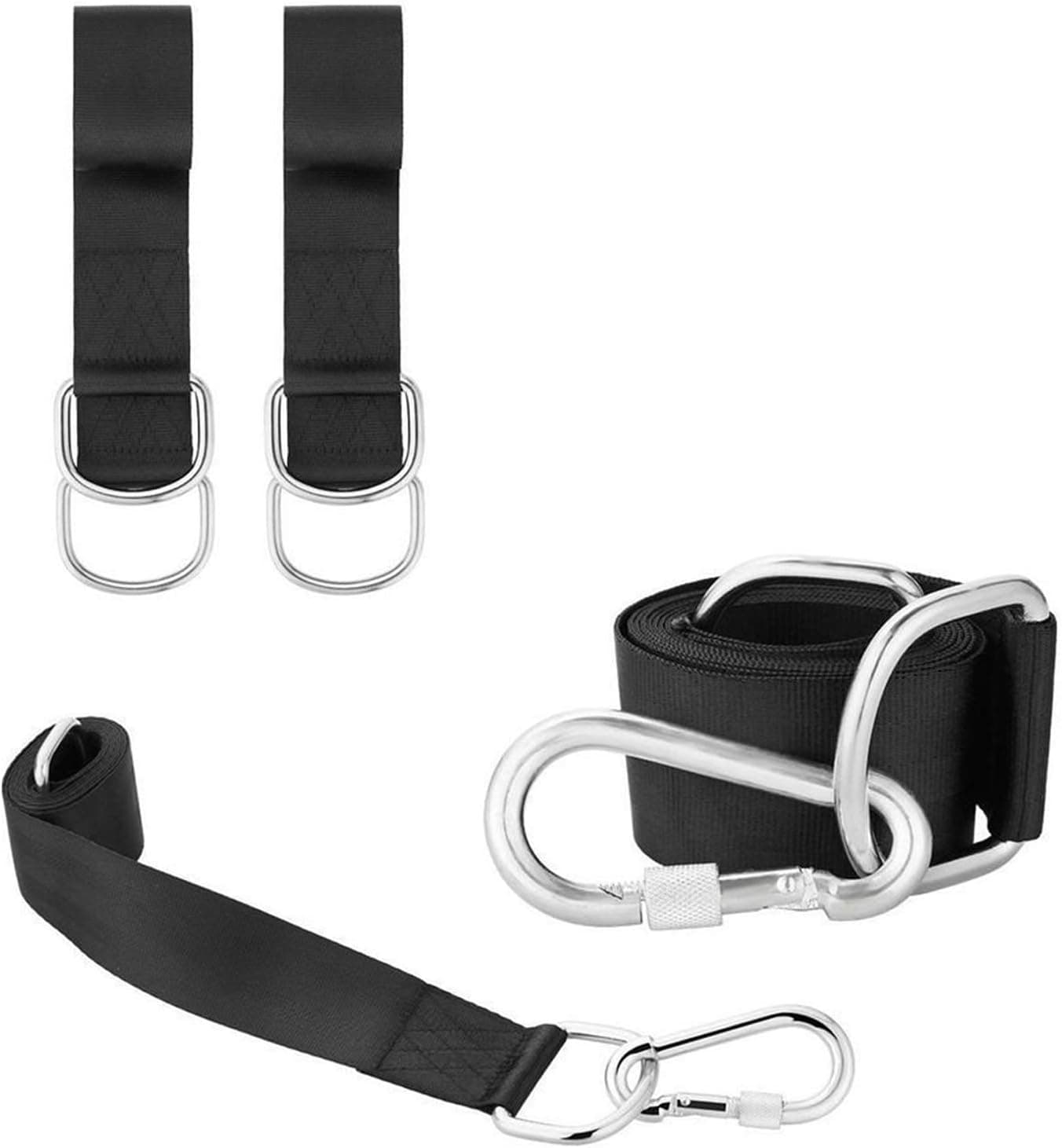 B Bascolor Tree Swing Hanging Straps Kit, Heavy Duty Holds 2200LBS 5FT Extra Long, with Safer Lock Snap Carabiners & Carry Pouch Bag