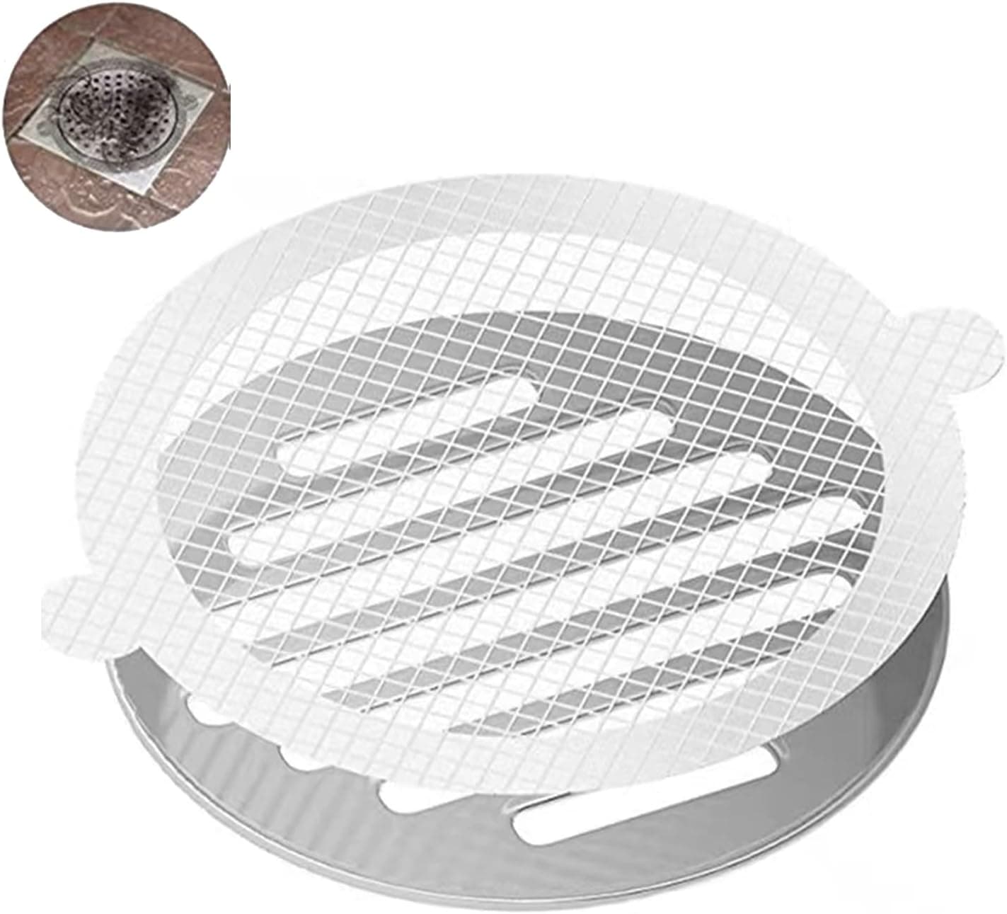 ChildLike Drain Hair Catcher,35Pack,Disposable Shower Drain Hair Catcher Mesh Stickers for tub tubshroom Bathtub