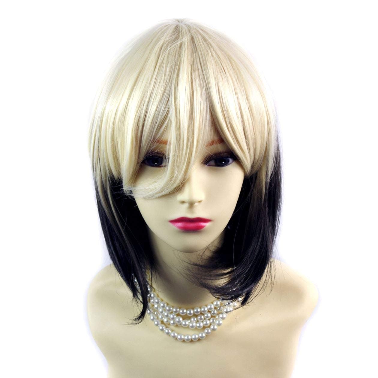 Wiwigs Gorgeous Short Bob Style Wig Light Blonde & Medium Brown Dip-Dye Ombre Hair