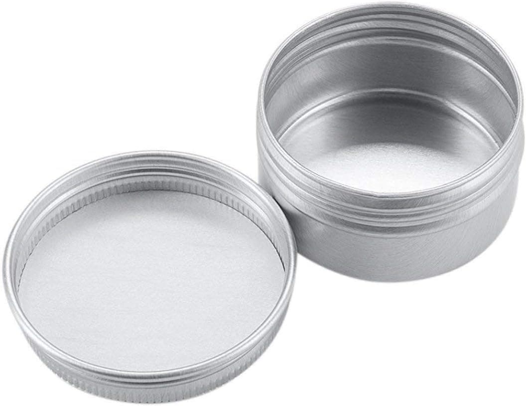 12PCS 15ML 0.5oz Silver Round Tin Containers With Tight Twist Screw Cap Aluminum Metal Cosmetic Case Jar Storage Travel Can For Lip Balm Nail Art Tea Powder Cream Candles Eye Shadow Crafts Jewelry