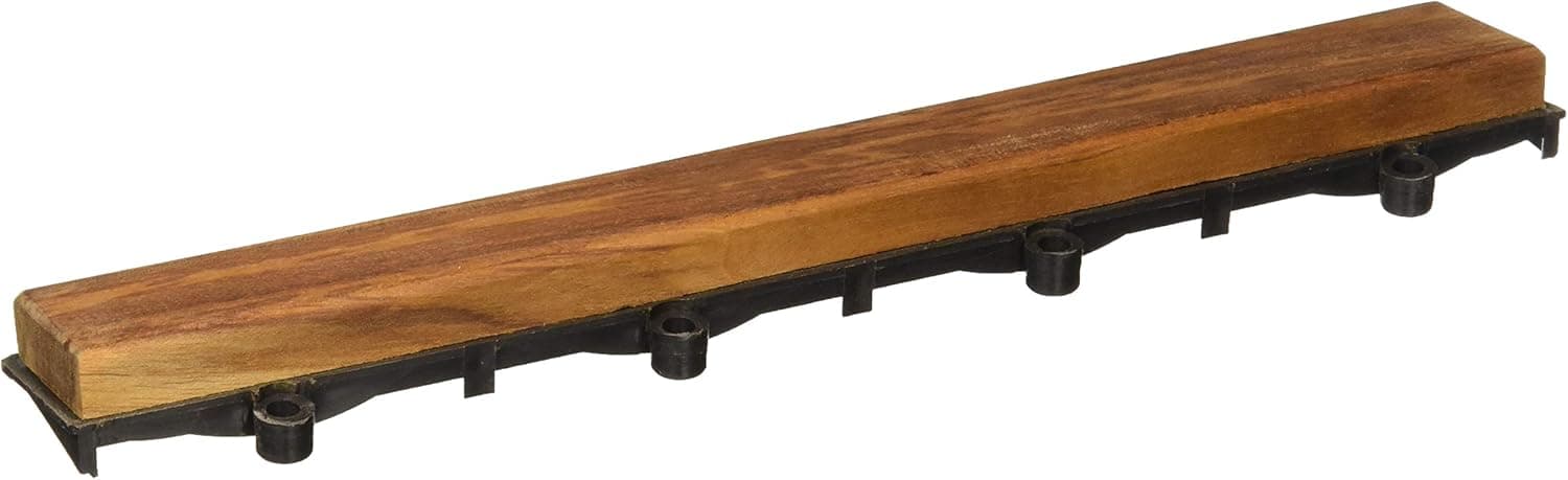 Bare Decor BARE-WF2013 EZ Loop Ends Side Trim Piece Interlocking Flooring in Solid Teak Wood, Brown, 8 Count