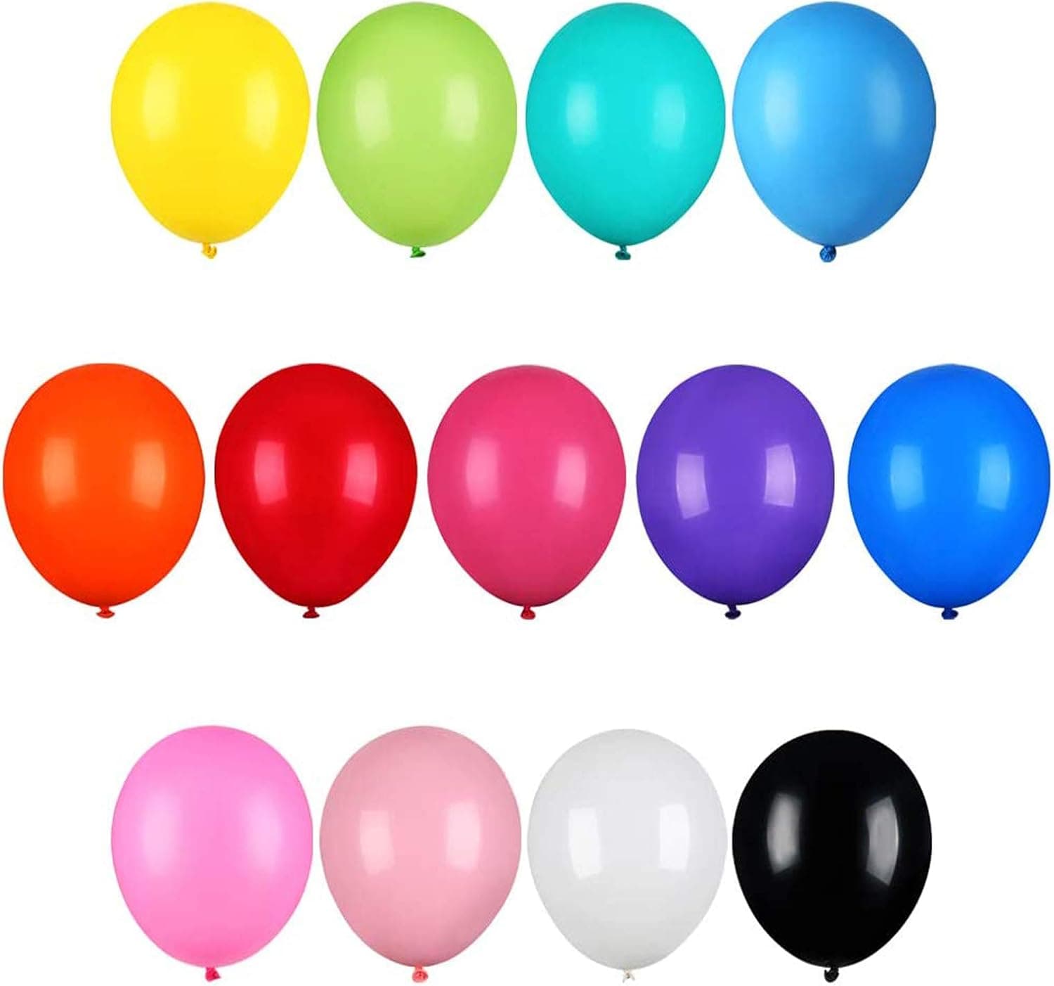HEHALI 126Pcs Balloons 12 Inches 13 Colors of Rainbow Party Latex Balloons, for Party Decoration, Birthday Party Supplies or Arch Decoration