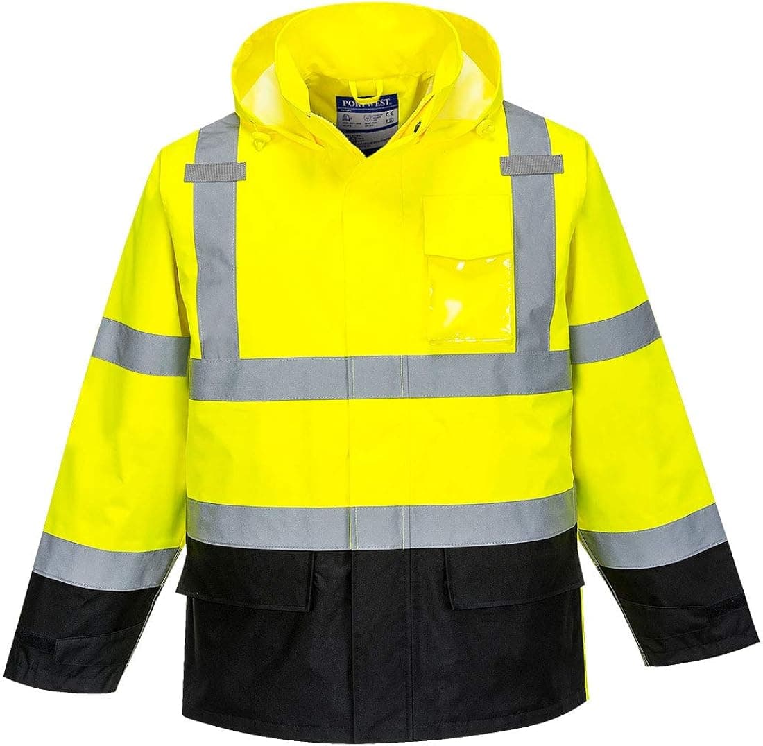 Portwest US366 Men's Lightweight Reflective Hi Vis Contrast Rain Jacket ANSI/ISEA Class 3