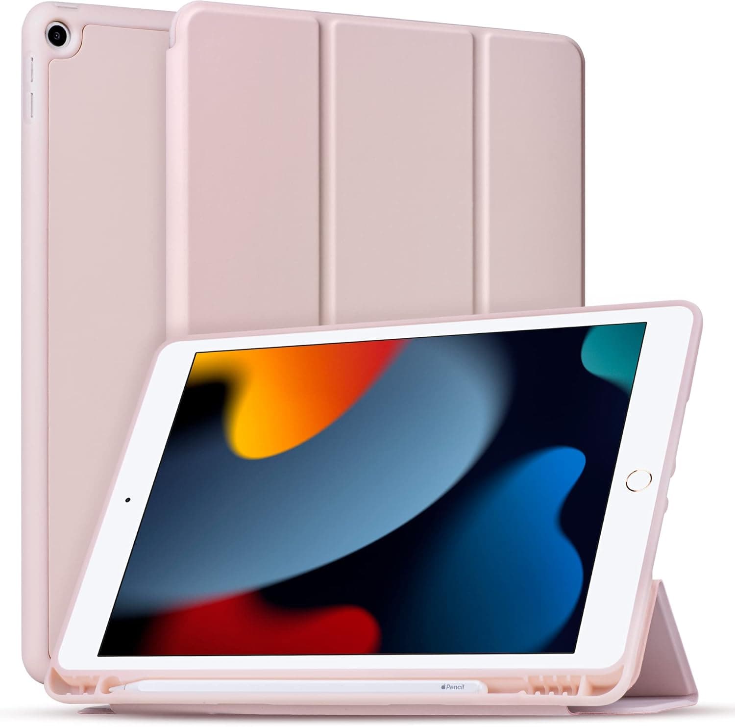 Migeec Compatible for iPad 9th Generation case/iPad 8th Generation case/iPad 7th Generation case Auto Wake/Sleep Feature Standing Cover, Pink