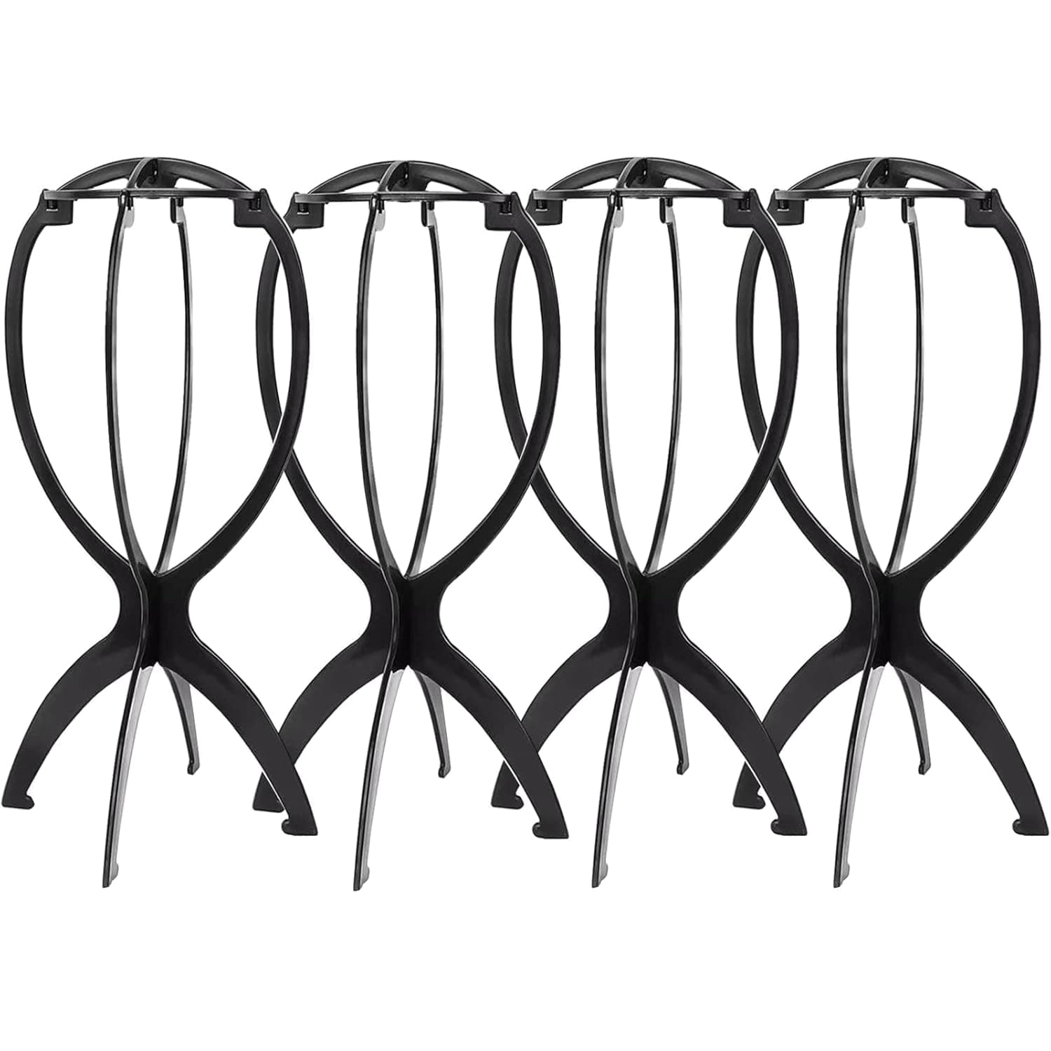 4 Pack wig stand 14.2 Inches wig holder for multiple wigs (Black)
