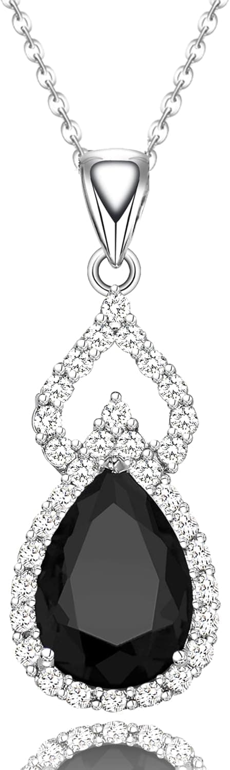 LMXXVJ Necklace Pendant for Women,Teardrop Necklace Birthstone Necklace Pendant Jewelry Anniversary/Birthday Gift for Mom Wife Friend,18" + 2"