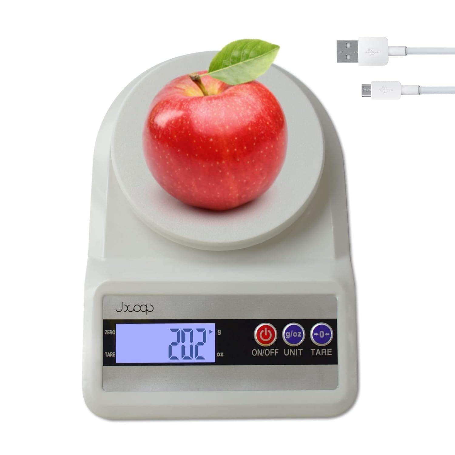 Food Scale,JXCOOP Digital Kitchen Scale,22LB Digital Food Scale for Food Ounces and Grams,1g/0.1 oz Digital Scale in High Precision,Tare Function,Touch Button Backlit LCD for Cooking Baking (White)