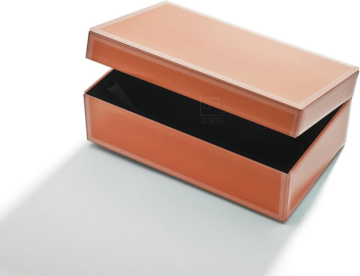 Medium Glass Jewelry Box Color: Tangerine Orange