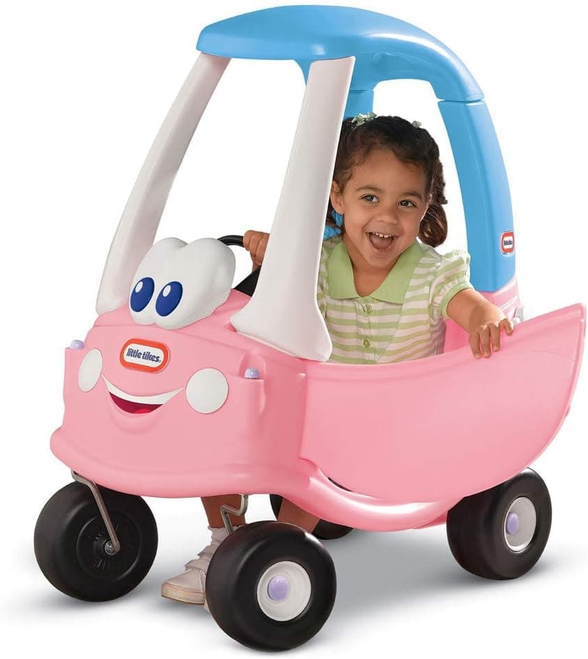 Little Tikes Princess Cozy Coupe - 30th Anniversary White/Blue/Pink, 29.5 x 16.5 x 33.5 inches