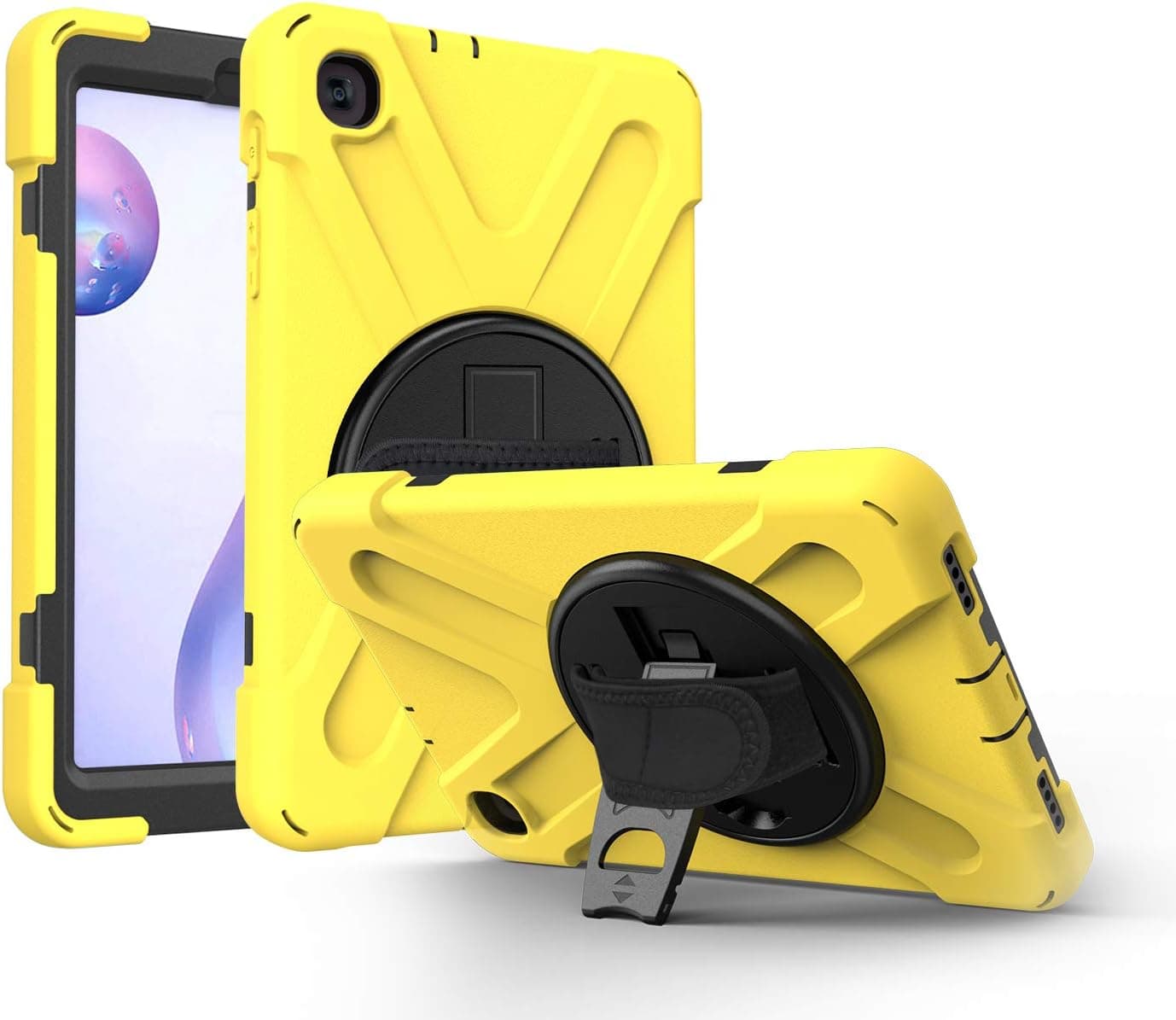 KIQ Shield Series Samsung Galaxy Tab A 8.4 Case SM-T307 SM-T307U SMT307 2020 Kickstand Hard Durable Rugged Protective Cover with Handle Shoulder Strap for Galaxy Tab A 8.4 - Yellow