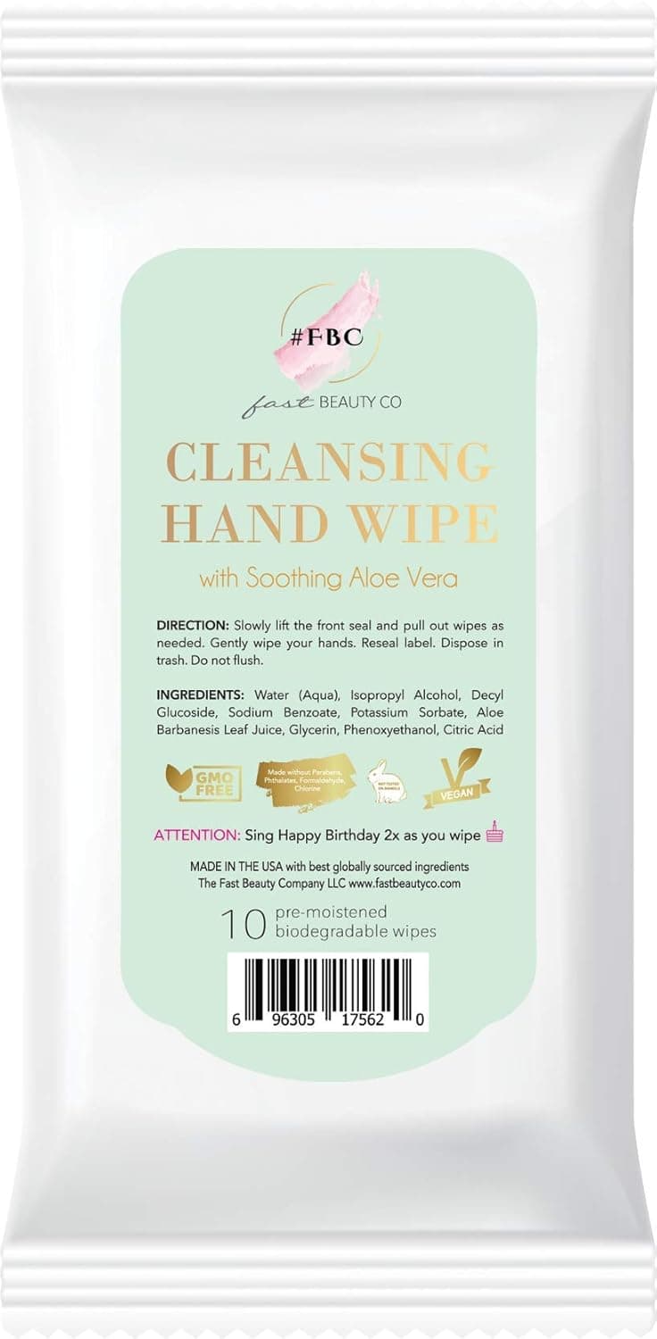 Fast Beauty Co. Fast Beauty Co. Cleansing Hand Wipe 10 Ct, 10 Count
