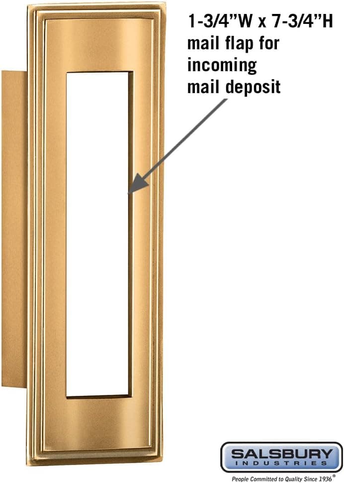 Salsbury Industries 4085B Mail Slot, Vertical/Brass Finish