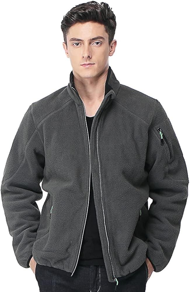 Pau1Hami1ton Men's Coat Polar Fleece Heated Full-Zip Jacket for Hunting, Hiking, Outdoor, Skiing PJ-05