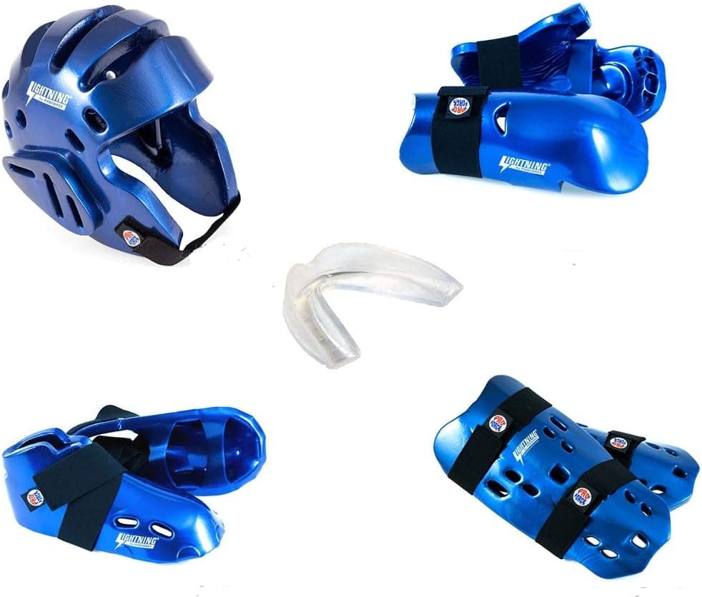 Proforce Lightning 8 Piece Deluxe Gear Set w/Shin Guards & Free Mouthpiece