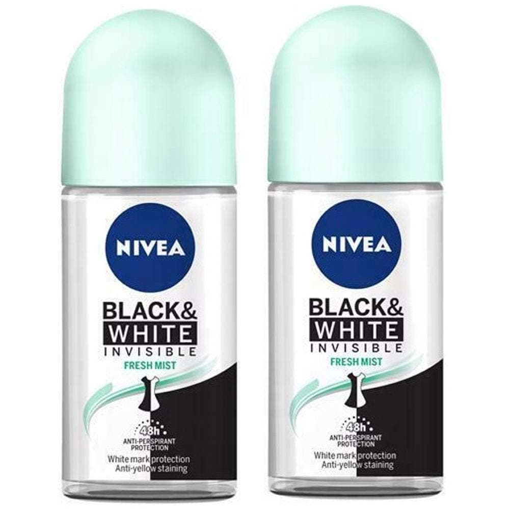 Nivea Invisible Black & White Fresh Anti-Perspirant Roll-On Deodorant -2 Pack