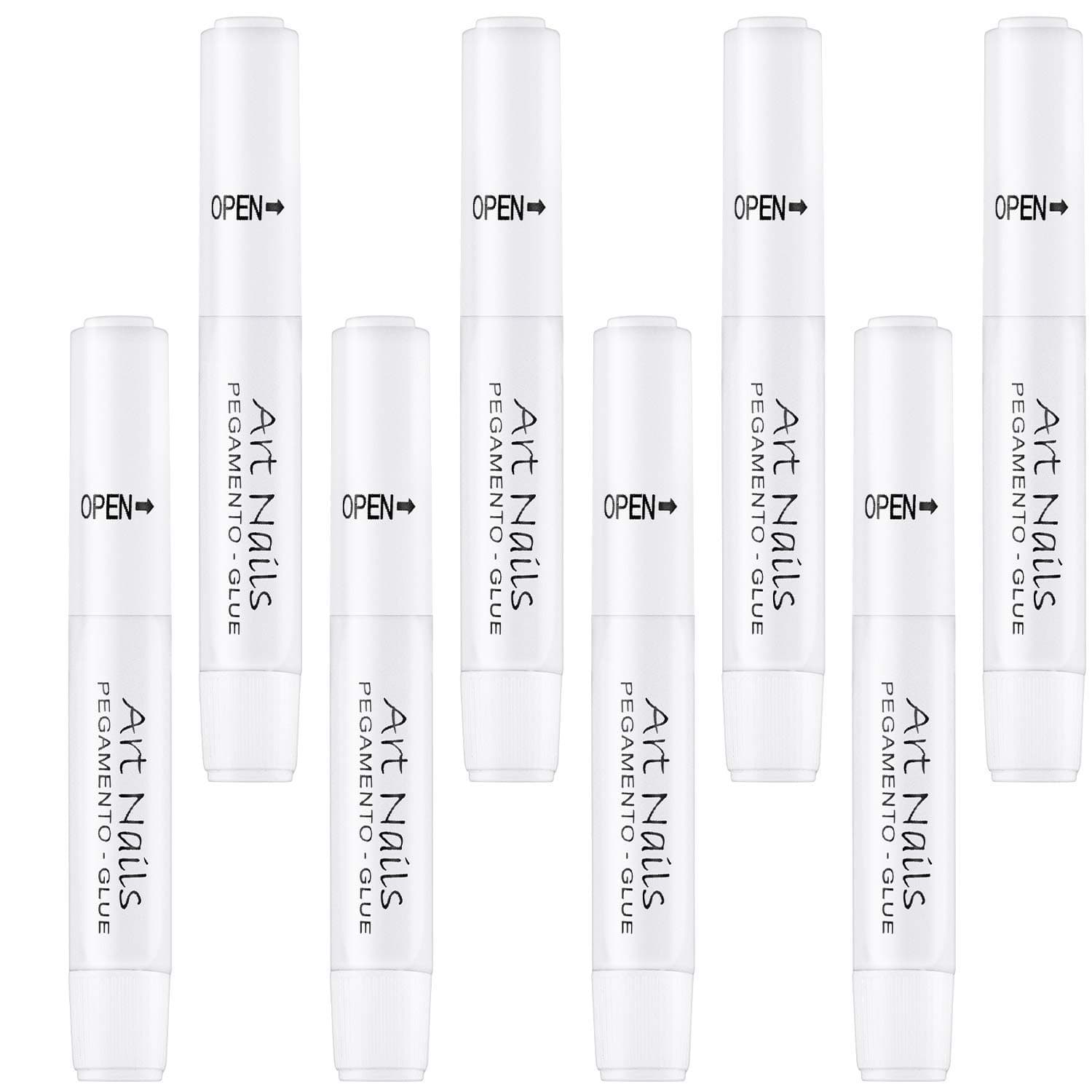 8 Pieces Nail Glue for Fake Nails, Nail Glue Strong Adhesive Nail Glue for Nails Tips Nail Design Acrylic Nails, 0.07 oz