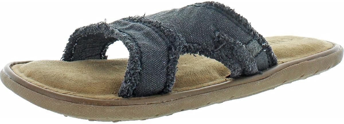 Crevo Cory Frayed Hemp Memory Foam Slide Sandals for Men