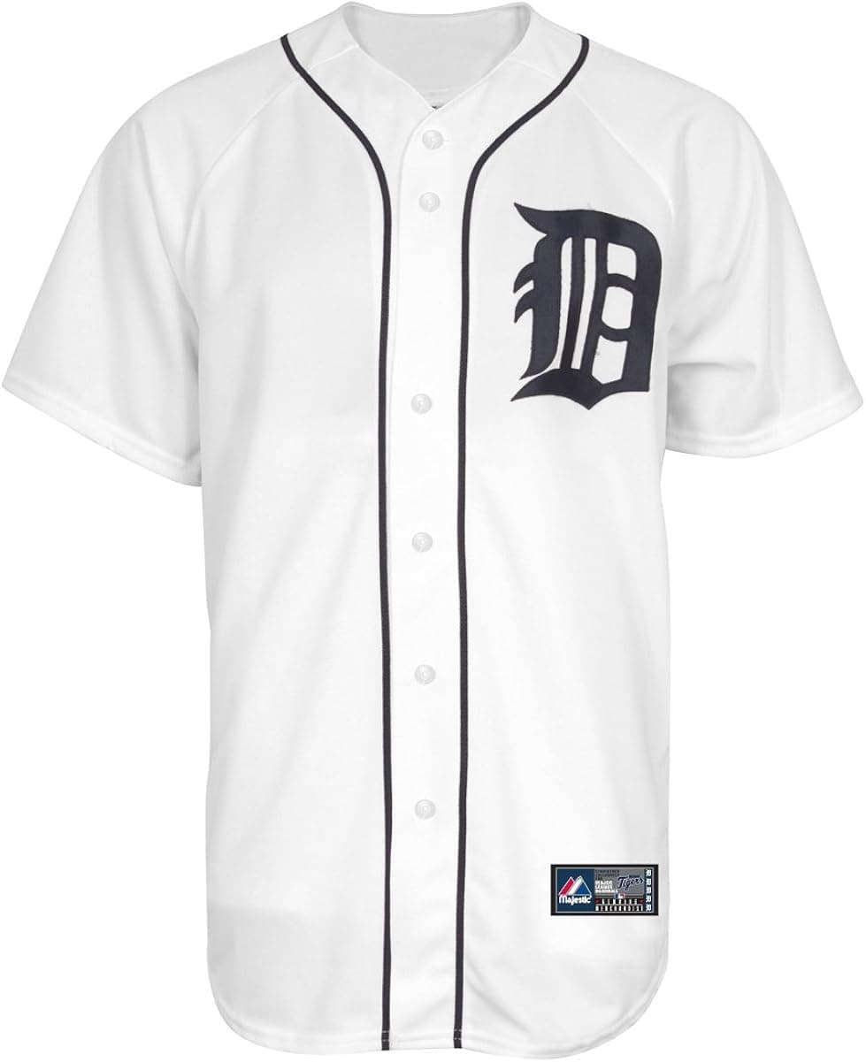 MLB Detroit Tigers Rick Porcello White Home Short Sleeve 6 Button Synthetic Replica Baseball Jersey Spring 2012 Men's