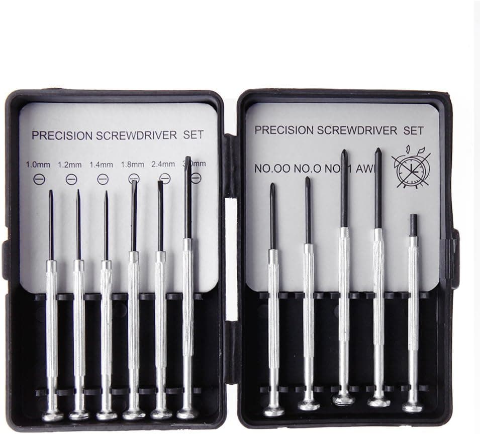 Tangc 11pcs Jewelers Micro Screwdriver Set Precision Watch Jewelry Glasses Repairs