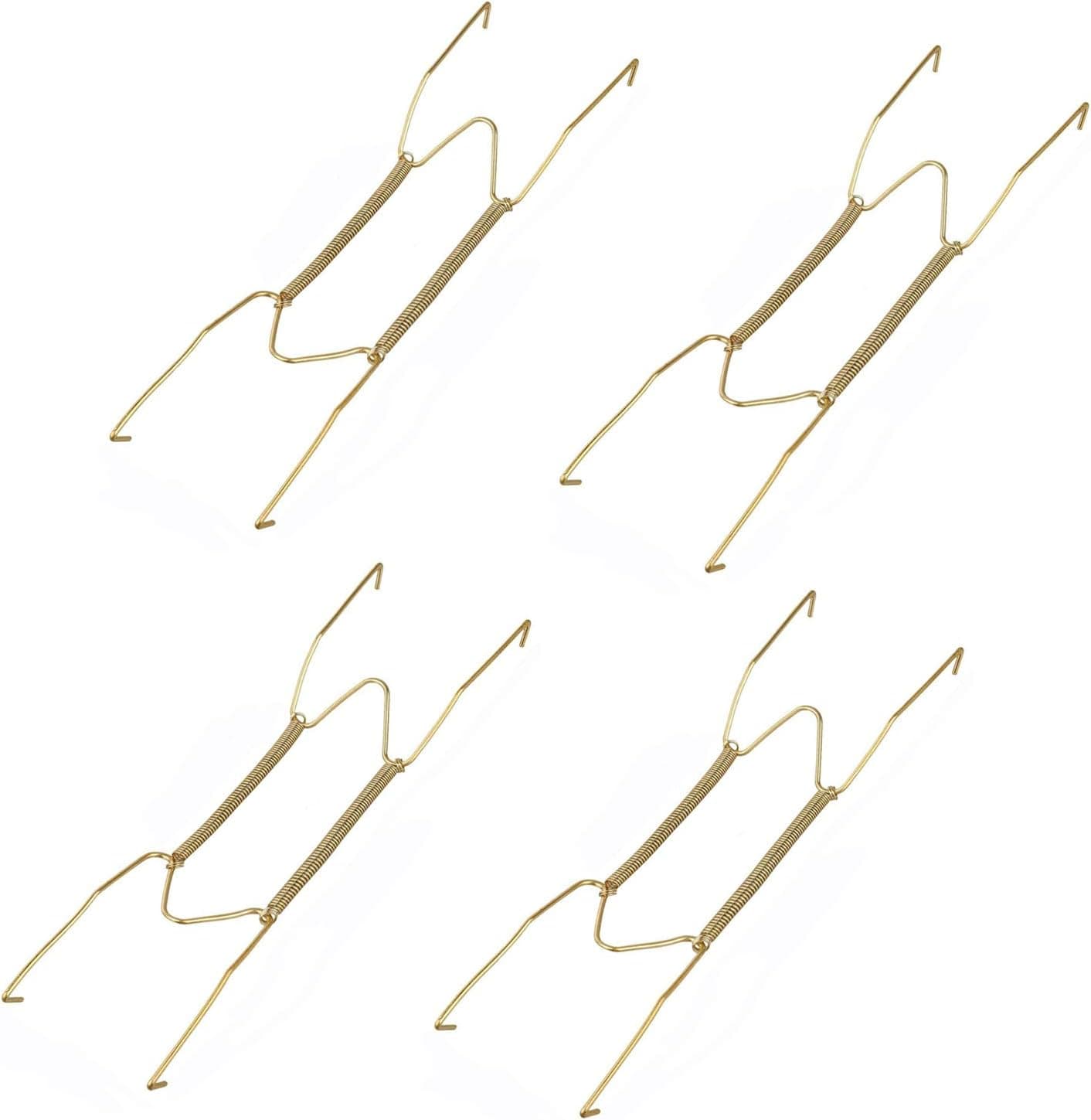 Invisible Plate Hangers 10 Inch Spring Hanging Plate Hook Holder W Type Wall Decoration Display Hanger 4 Pack