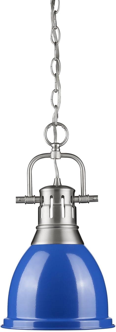 Golden Lighting 3602-S PW-BE Duncan Mini Pendant, Pewter