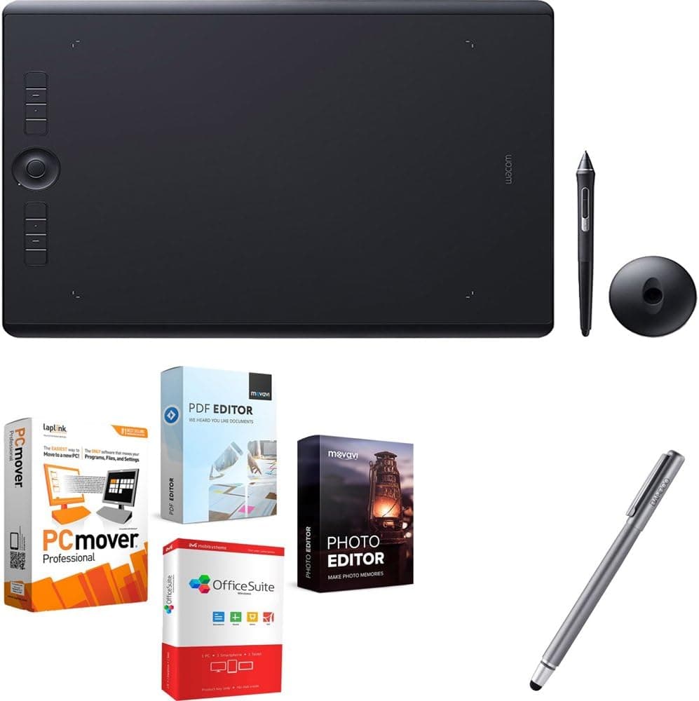 Wacom Intuos Pro Large Bundle w/Extra Stylus and Elite Suite 18 Standard Editing Software Bundle