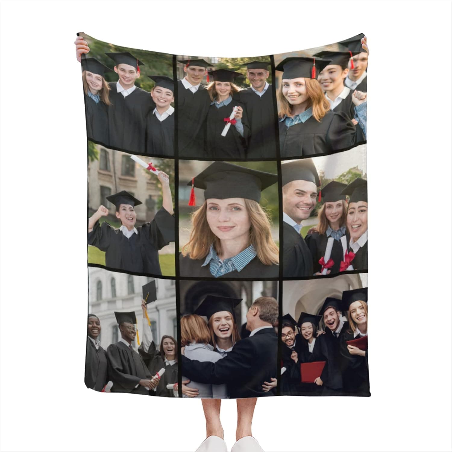 Custom Blanket with Photos Picture Text, 80x60 Inch Personalized Throw Blankets Picture Design for Lover Adults Family Friend Pet Custom Blankets with Photos Valentines Day Gifts Birthday Wedding