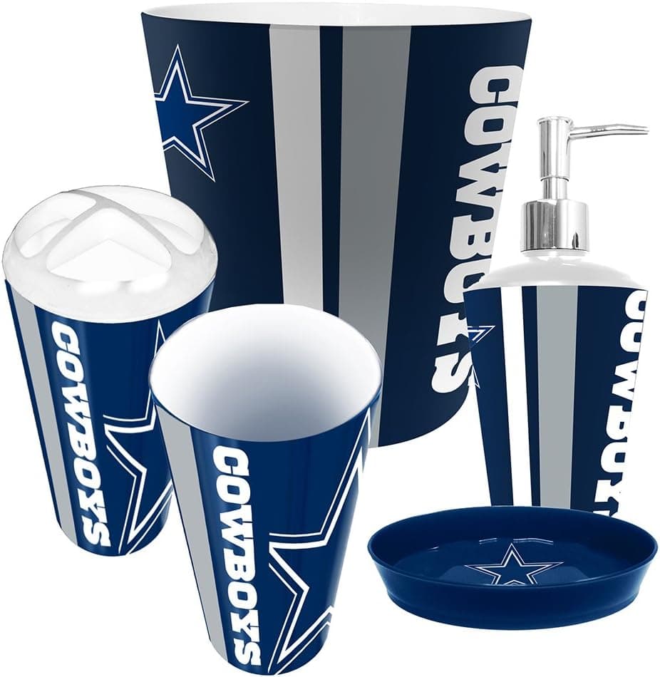Dallas Cowboys NFL Complete Bathroom Accessories 5pc Set