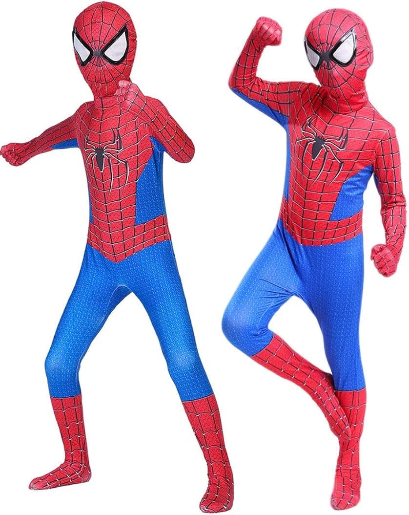 Reuyer Kids Halloween Costume Boys Superhero Cosplay Bodysuit Spandex Jumpsuit for Children (blue, XL)